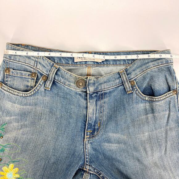 ALLEN B. by Allen Schwartz Floral Embroidered Mod Jeans Size 29 - Picture 4 of 10